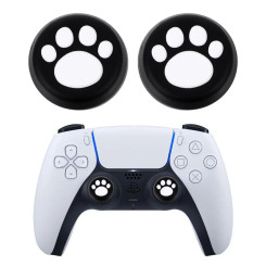Силиконовые накладки на стик для геймпадов PS5/PS4/Xbox One/Series S/Series X/Switch Pro 2 шт Paw2 Black/White