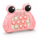 Электронная игра Pop It Quick Push с подсветкой и звуком, антистресс игрушка на реакцию и память, 4 игровых режима, Лягушка Розовая