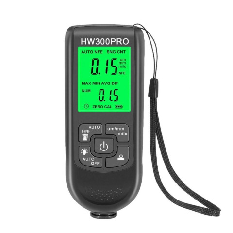 Профессиональный цифровой Толщинометр покрытия краски HW-300PRO Black Профессиональный цифровой Толщинометр покрытия краски HW-300PRO Black