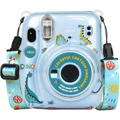 Чохол Fujifilm Instax Mini 11 Case Transparent + наклейки динозавр