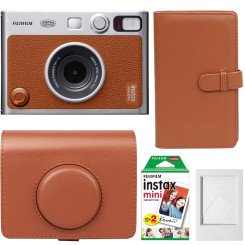 Набір камера моментального друку Fujifilm Instax Mini Evo Hybrid Brown + чохол + фотоплівка 20 шт + фотоальбом 108 + фоторамка Набір камера моментального друку Fujifilm Instax Mini Evo Hybrid Brown + чохол + фотоплівка 20 шт + фотоальбом 108 + фоторамка