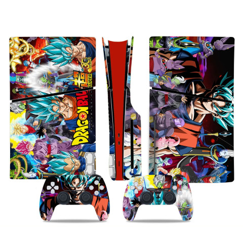 Вінілова наклейка для Sony PlayStation PS5 Slim Anime Dragon Ball Mix Вінілова наклейка для Sony PlayStation PS5 Slim Anime Dragon Ball Mix