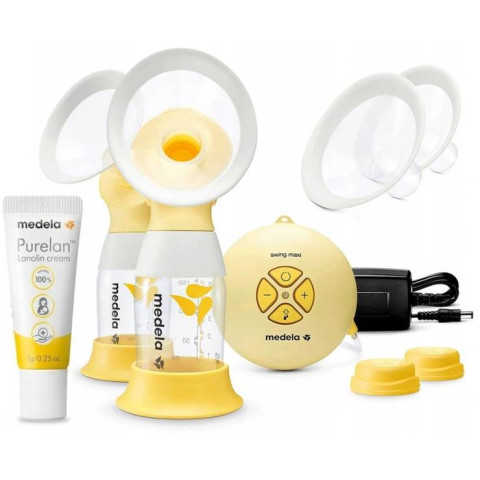 Молоковідсмоктувач електричний подвійний Medela Swing Maxi Flex + крем для сосків Purelan Lanolin
