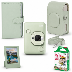 Набір камера моментального друку Fujifilm Instax Mini LiPlay Green + чохол + фотоальбом 108 + фотоплівка 10 шт + фоторамка Набір камера моментального друку Fujifilm Instax Mini LiPlay Green + чохол + фотоальбом 108 + фотоплівка 10 шт + фоторамка