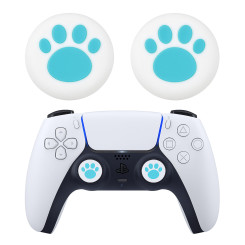 Силиконовые накладки на стик для геймпадов PS5/PS4/Xbox One/Series S/Series X/Switch Pro 2 шт Paw2 White/Blue