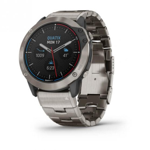 Garmin Quatix 6x Solar Gray with a titanium strap 010-02157-31