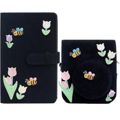 Чехол с фотоальбомом Fujifilm instax mini 12 Flowers Black Чехол с фотоальбомом Fujifilm instax mini 12 Flowers Black