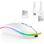 Бездротова миша Bluetooth, що перезаряджається з RGB підсвічуванням 2,4 ГГц Mirror White Бездротова миша Bluetooth, що перезаряджається з RGB підсвічуванням 2,4 ГГц Mirror White