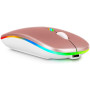 Беспроводная мышь Bluetooth перезаряжаемая с RGB подсветкой 2,4 ГГц Rose Gold Беспроводная мышь Bluetooth перезаряжаемая с RGB подсветкой 2,4 ГГц Rose Gold