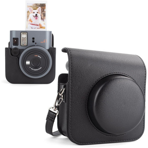 Чехол Fujifilm Instax Mini 41 с ремешком, защитный футляр из экокожи, Черный Чехол Fujifilm Instax Mini 41 с ремешком, защитный футляр из экокожи, Черный