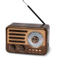 Портативное радио в винтажном ретро стиле AM/FM/SW, с аккумулятором, Bluetooth, USB-зарядкой, Коричневый