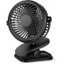 Вентилятор портативный с прищепкой и регулировкой на 360° с USB, аккумулятором и подсветкой Black Вентилятор портативный с прищепкой и регулировкой на 360° с USB, аккумулятором и подсветкой Black