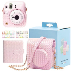 Чехол для фотокамеры FujiFilm INSTAX MINI 12 + альбом на 64 фото + наклейки на фотопленку, Розовый Чехол для фотокамеры FujiFilm INSTAX MINI 12 + альбом на 64 фото + наклейки на фотопленку, Розовый