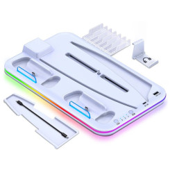 Подставка Staion светодиодная охлаждающая для PS5 White