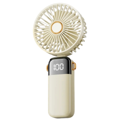 Вентилятор портативний регульований 5 швидкостей USB Beige Вентилятор портативний регульований 5 швидкостей USB Beige