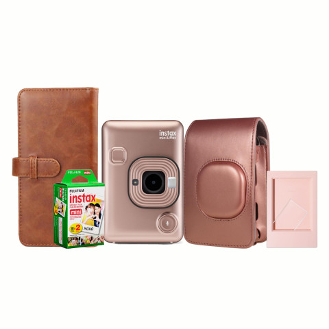 Набор камера моментальной печати Fujifilm Instax Mini LiPlay Blush Gold + чехол + фотоальбом + фотопленка + фоторамка