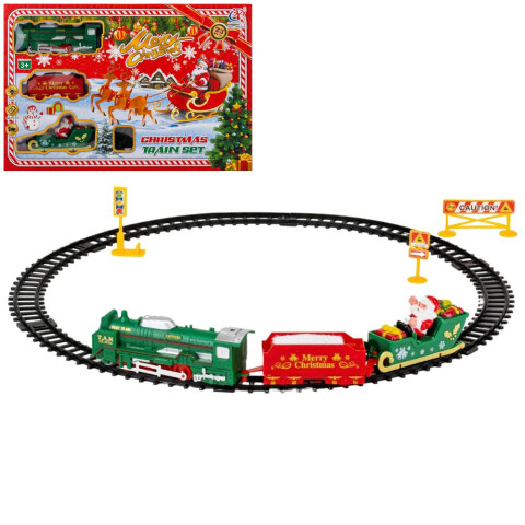 Електричний різдвяний поїзд зі світловими ефектами Christmas Train Set 91 см