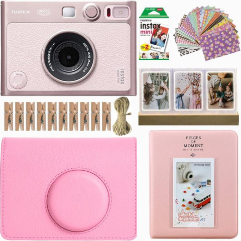 Набор камера моментальной печати Fujifilm Instax Mini Evo Hybrid Gentle Rose + чехол + фотопленка 20 шт + фотоальбом 64 + наклейки 20 шт + светодиодная фоторамка 3 в 1 Набор камера моментальной печати Fujifilm Instax Mini Evo Hybrid Gentle Rose + чехол + фотопленка 20 шт + фотоальбом 64 + наклейки 20 шт + светодиодная фоторамка 3 в 1