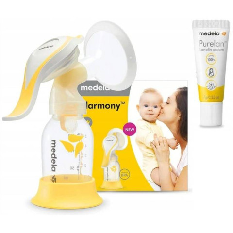 Молокоотсос ручной Medela Harmony Flex с базовым набором аксессуаров + крем для сосков Purelan Lanolin