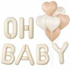Набор фольгированных воздушных шаров Oh Baby с сердечками 6 шт. Набор фольгированных воздушных шаров Oh Baby с сердечками 6 шт.