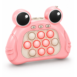 Электронная игра Pop It Quick Push с подсветкой и звуком, антистресс игрушка на реакцию и память, 4 игровых режима, Лягушка Розовая Электронная игра Pop It Quick Push с подсветкой и звуком, антистресс игрушка на реакцию и память, 4 игровых режима, Лягушка Розовая