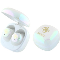 Навушники Guess Bluetooth TWS + док-станція Iridescent 4G White Навушники Guess Bluetooth TWS + док-станція Iridescent 4G White