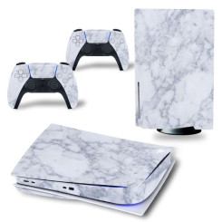 Виниловая наклейка для Sony PlayStation PS5 White Marble Виниловая наклейка для Sony PlayStation PS5 White Marble