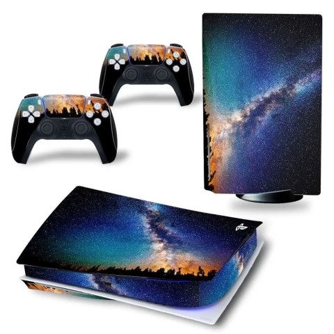 Вінілова наклейка для Sony PlayStation PS5 Night sky Forest