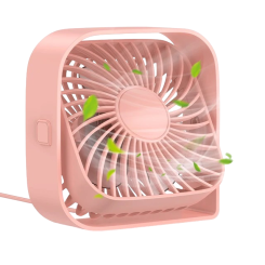 Вентилятор портативный USB 3 скорости с регулировкой на 360° Pink