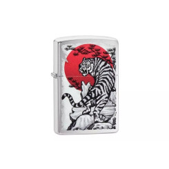 Запальничка Zippo Asian Tiger Design Brushed Chrome 29889-000002 Запальничка Zippo Asian Tiger Design Brushed Chrome 29889-000002