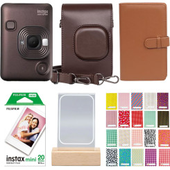 Набір камера моментального друку Fujifilm Instax Mini LiPlay Brown + чохол + фотоальбом 108 + фотоплівка 20 шт + фоторамка світлодіодна + наклейки 20 шт Набір камера моментального друку Fujifilm Instax Mini LiPlay Brown + чохол + фотоальбом 108 + фотоплівка 20 шт + фоторамка світлодіодна + наклейки 20 шт