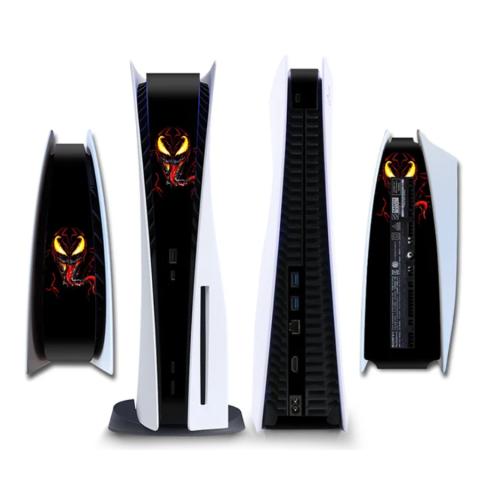 Виниловая наклейка для Sony PlayStation PS5 Venom black yellow eyes Виниловая наклейка для Sony PlayStation PS5 Venom black yellow eyes