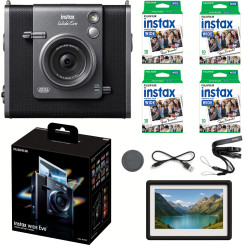 Набор камера моментальной печати Fujifilm Instax WIDE Evo Black + магнитная фоторамка  + фотопленка 40 шт