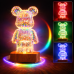 Светодиодный ночник Медведь 3D фейерверк RGB USB, декоративная лампа с изменением цвета, детский ночник LED Светодиодный ночник Медведь 3D фейерверк RGB USB, декоративная лампа с изменением цвета, детский ночник LED
