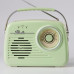Портативное радио в стиле ретро с аккумулятором, Bluetooth, AM/FM Light Green Портативное радио в стиле ретро с аккумулятором, Bluetooth, AM/FM Light Green