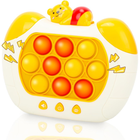 Электронная приставка консоль Quick Push Game приставка игры Pop It антистресс тик ток игрушка Winnie Pooh White/Orange