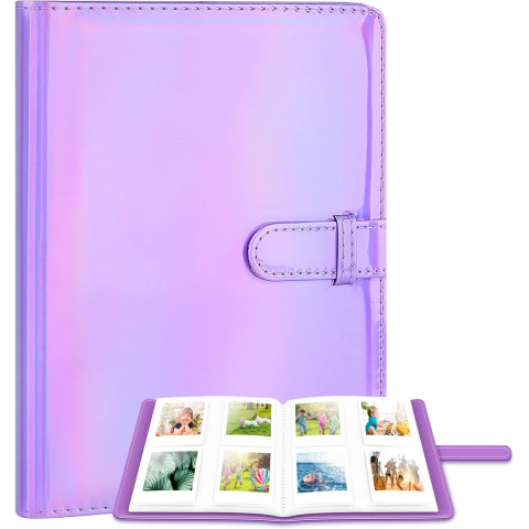 Фотоальбом для Fujifilm Instax Mini/EVO/Link/Liplay/Polaroid Hi-Print/Kodak Step/Mini Shot/Canon Ivy CLIQ/CLIQ+, для 256 фото, Металевий Фіолетовий