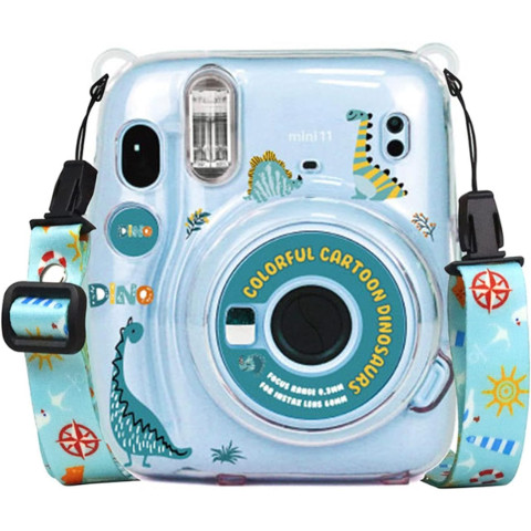 Чехол Fujifilm Instax Mini 11 Case Transparent + наклейки динозавр Чехол Fujifilm Instax Mini 11 Case Transparent + наклейки динозавр