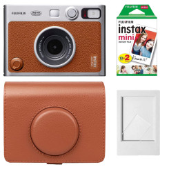 Набор камера моментальной печати Fujifilm Instax Mini Evo Hybrid Brown + чехол + фотопленка 10 шт + фоторамка Набор камера моментальной печати Fujifilm Instax Mini Evo Hybrid Brown + чехол + фотопленка 10 шт + фоторамка
