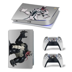 Вінілова наклейка для Sony PlayStation PS5 Venom Silver 360 Вінілова наклейка для Sony PlayStation PS5 Venom Silver 360