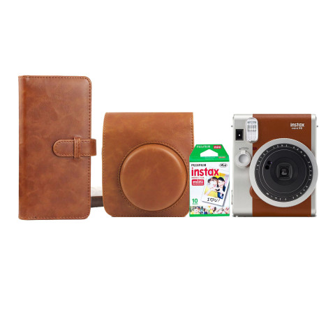 Набор камера моментальной печати Fujifilm Instax Mini 90 Neo Classic Brown+Чехол +Фотоальбом+Фотопленка 10 шт Набор камера моментальной печати Fujifilm Instax Mini 90 Neo Classic Brown+Чехол +Фотоальбом+Фотопленка 10 шт