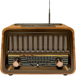 Портативное радио в винтажном ретро стиле AM/FM/SW, с аккумулятором, Bluetooth, USB-зарядкой RAISENG R-1969BT Brown Wood Портативное радио в винтажном ретро стиле AM/FM/SW, с аккумулятором, Bluetooth, USB-зарядкой RAISENG R-1969BT Brown Wood