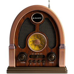 Портативное радио в винтажном ретро стиле AM/FM/SW, с аккумулятором, Bluetooth, USB-зарядкой M-Amazup RD-X7 Dark Brown Портативное радио в винтажном ретро стиле AM/FM/SW, с аккумулятором, Bluetooth, USB-зарядкой M-Amazup RD-X7 Dark Brown