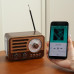 Портативное радио в винтажном ретро стиле AM/FM/SW, с аккумулятором, Bluetooth, USB-зарядкой, Коричневый
