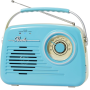 Портативное радио в стиле ретро с аккумулятором, Bluetooth, AM/FM Blue Портативное радио в стиле ретро с аккумулятором, Bluetooth, AM/FM Blue