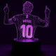 3D светодиодный ночник для комнаты Messi Football player, 7 режимов, основа черная