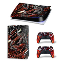 Виниловая наклейка для Sony PlayStation PS5 Venom Two Red/Black graffiti 360 Виниловая наклейка для Sony PlayStation PS5 Venom Two Red/Black graffiti 360