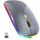 Бездротова миша Bluetooth, що перезаряджається з RGB підсвічуванням 2,4 ГГц Gray Бездротова миша Bluetooth, що перезаряджається з RGB підсвічуванням 2,4 ГГц Gray