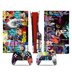 Виниловая наклейка для Sony PlayStation PS5 Slim Anime Dragon Ball Mix Виниловая наклейка для Sony PlayStation PS5 Slim Anime Dragon Ball Mix