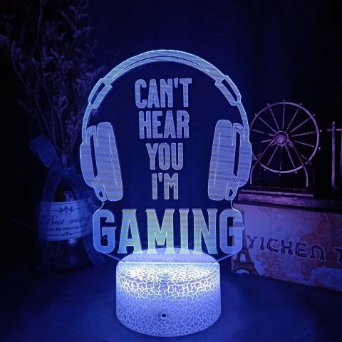 3D светодиодный ночник для игровой комнаты Headphones 3D светодиодный ночник для игровой комнаты Headphones